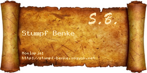 Stumpf Benke névjegykártya